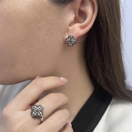 Серьги из серебра с сапфирами 2317031572 от KRASNOE, металл Серебро, вставка Сапфир