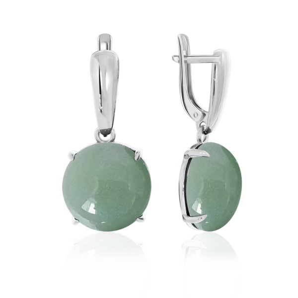 Серьги из серебра с авантюрином