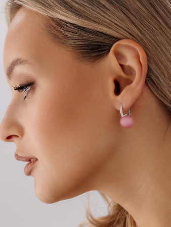 Серьги из серебра с кошачий глазами