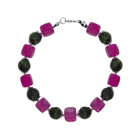 Купить браслет из серебра с агатами и цоизитами