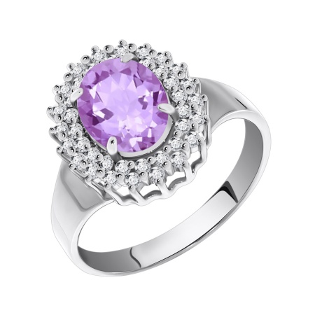 Кольцо из серебра с аметист со скидкой