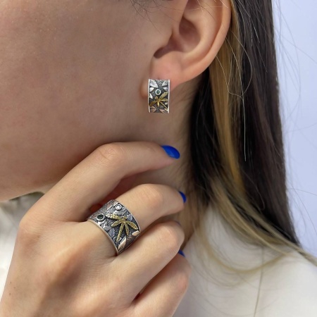 Купить кольцо из серебра с ситаллами в интернет-магазине KRASNOE