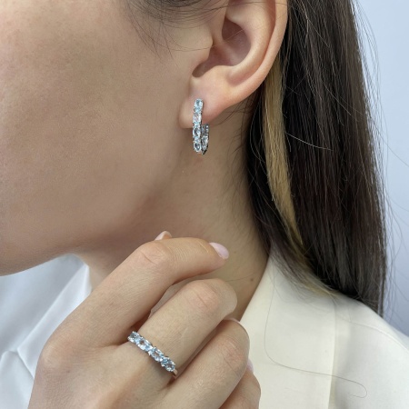 Серьги из серебра с топазами