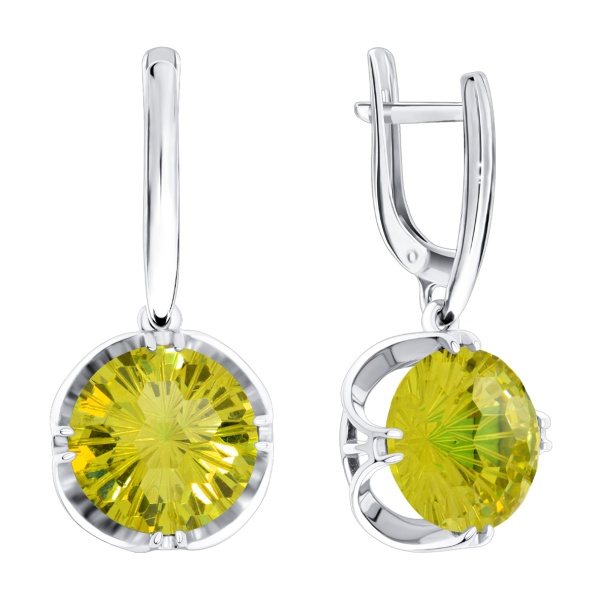 Серьги из серебра с фианитом