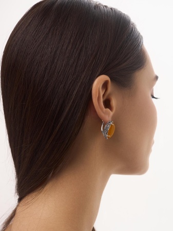 Серьги из серебра с агатами