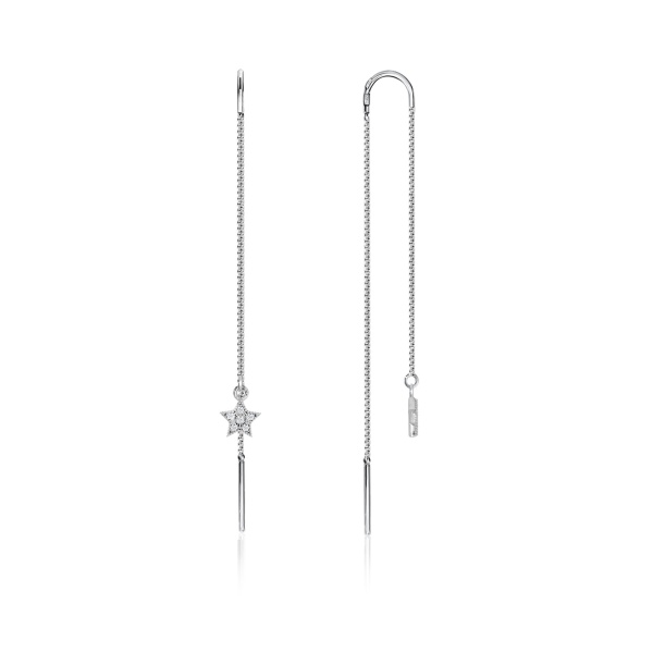 Серьги из серебра с фианитами со скидкой