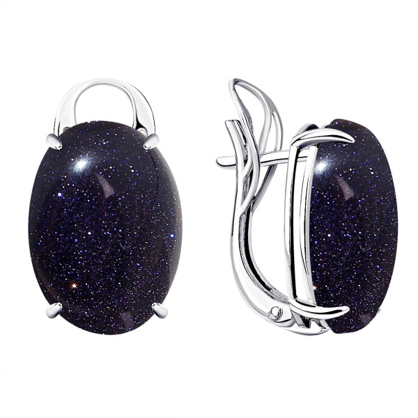 Серьги из серебра с авантюрином