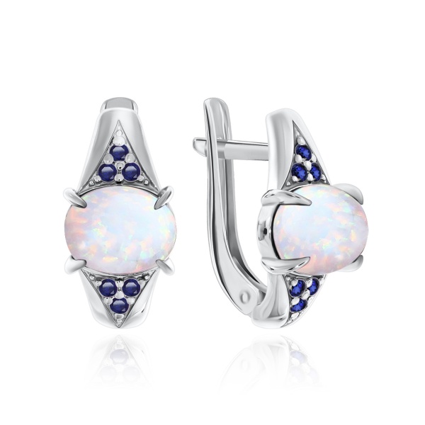 Серьги из серебра с опалом 2340250372л-13 от KRASNOE, металл Серебро, вставка Опал