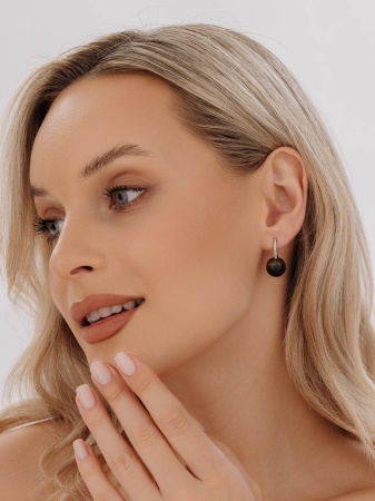 Серьги из серебра с соколиным глазом