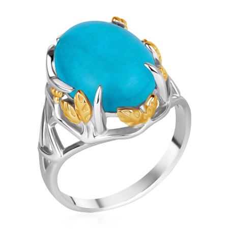 Купить кольцо из серебра с бирюзой в интернет-магазине KRASNOE