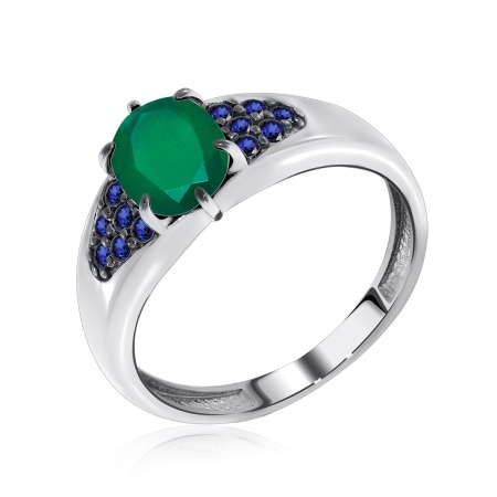 Купить кольцо из серебра с агатом и ситаллами в интернет-магазине KRASNOE