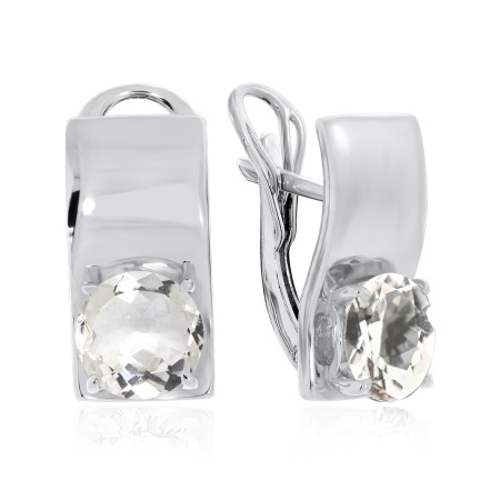 Серьги из серебра с хрусталём 2340521114 от KRASNOE, металл Серебро, вставка Горный хрусталь