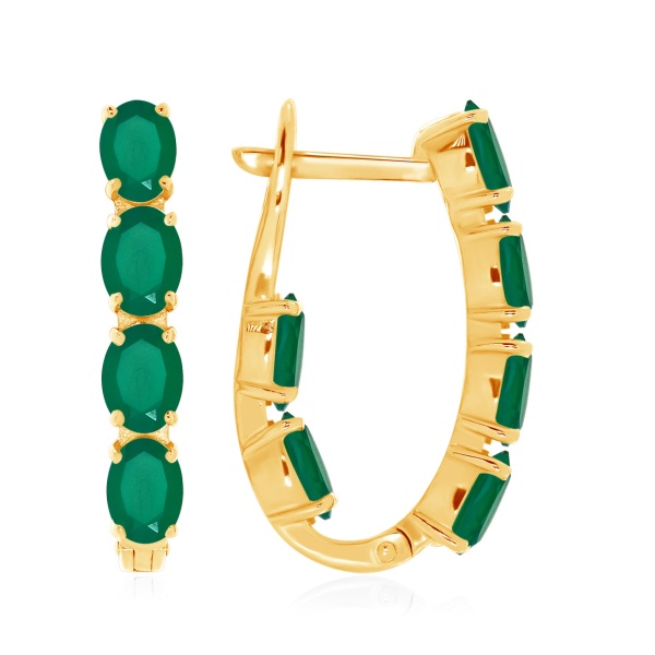 Серьги из серебра с агатами