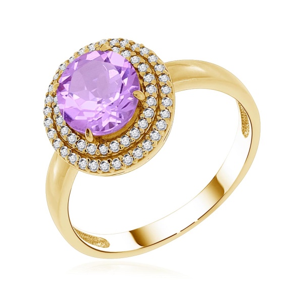 Кольцо из серебра с аметист со скидкой