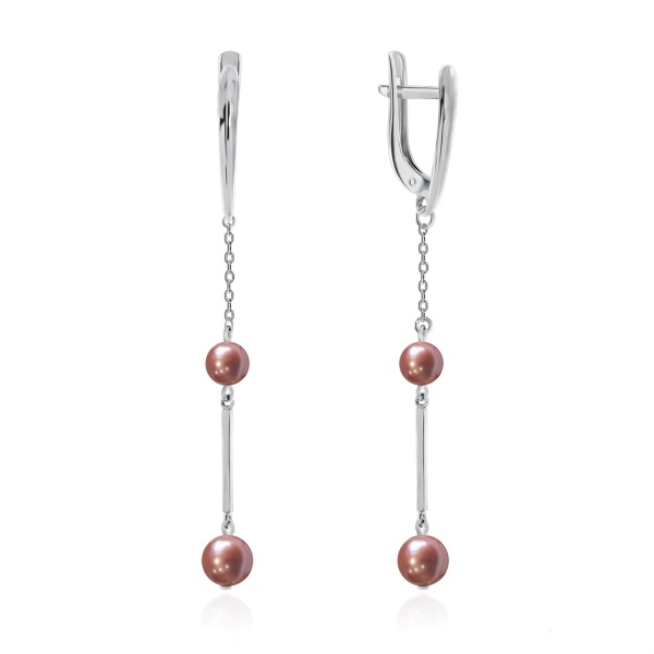 Серьги из серебра с жемчугом со скидкой