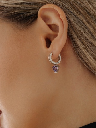 Серьги из серебра с аметистами
