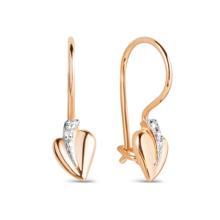 Серьги из золота с фианитом 022422-1102 от KRASNOE, металл Золото, вставка 