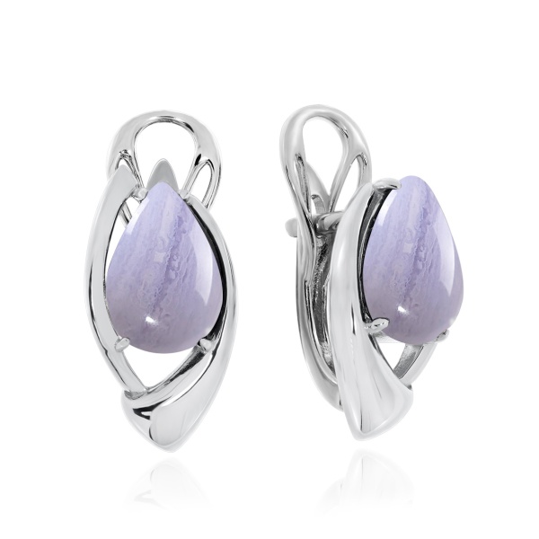 Серьги из серебра с агатами