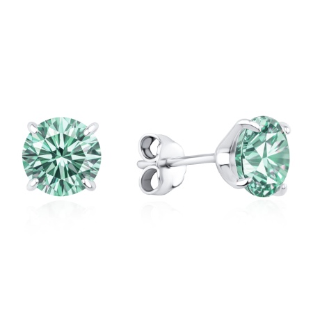 Пусеты из серебра с муассанитом