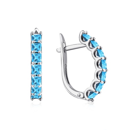 Серьги из серебра с топазом 2340071958 от KRASNOE, металл Серебро, вставка 