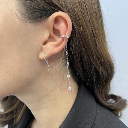 Серьги из серебра с фианитами