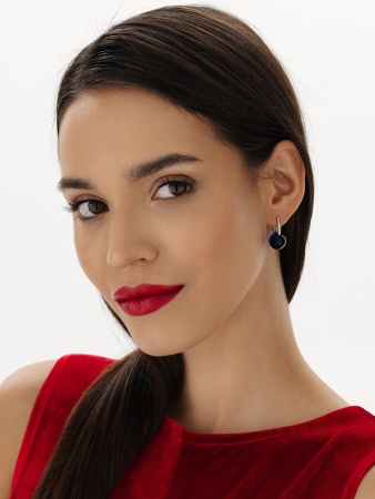 Серьги из серебра с синими кристаллами