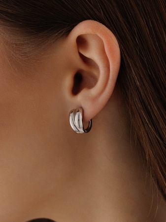 Серьги из серебра без вставок со скидкой