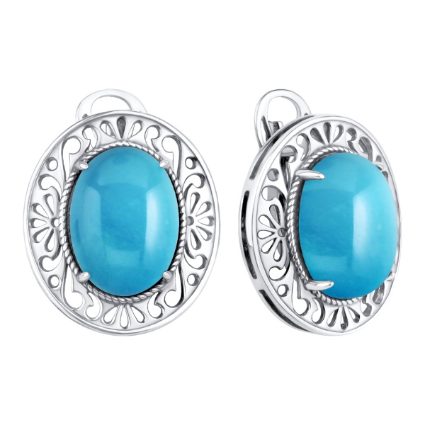 Серьги из серебра с бирюзой в ювелирном интернет-магазине Серьги из серебра с бирюзой в ювелирном интернет-магазине