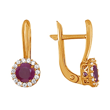 Серьги из серебра с корундом 3982013193л-10 от KRASNOE, металл Серебро, вставка Корунд Натур.