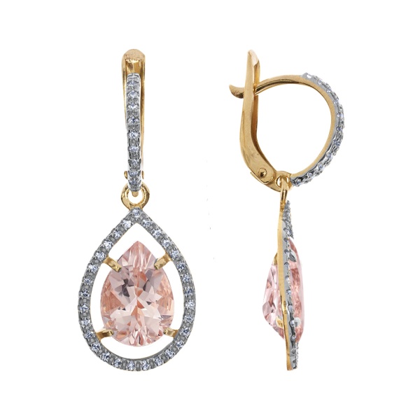 Серьги из золота с кварцем со скидкой