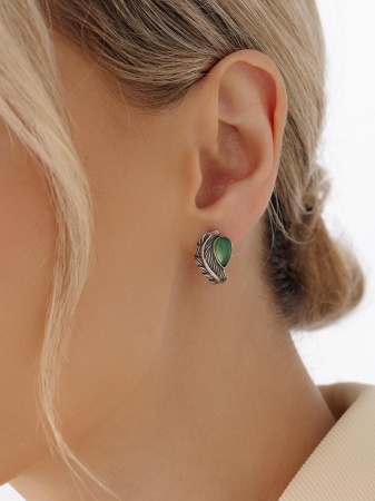 Серьги из серебра с агатами