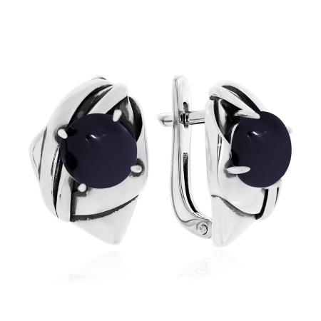 Серьги из серебра с агатами 2340392363-20 от KRASNOE, металл Серебро, вставка Агат