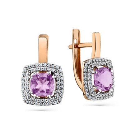 Серьги из золота с аметист 02-3-367-0201-011 от KRASNOE, металл Золото, вставка Аметист