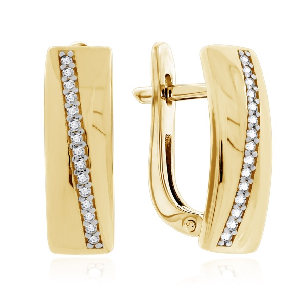 Серьги из серебра с фианитами со скидкой