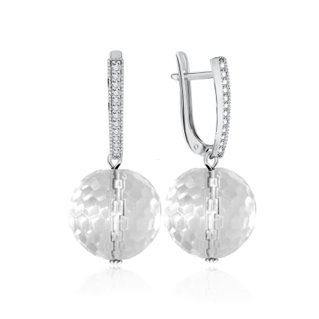 Серьги из серебра с хрусталём и фианитами