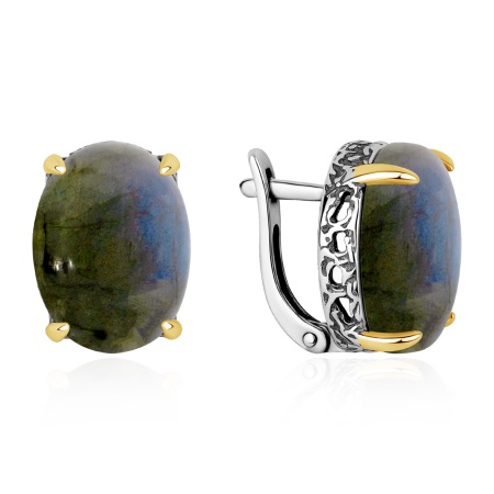 Серьги из серебра с лабрадоритами