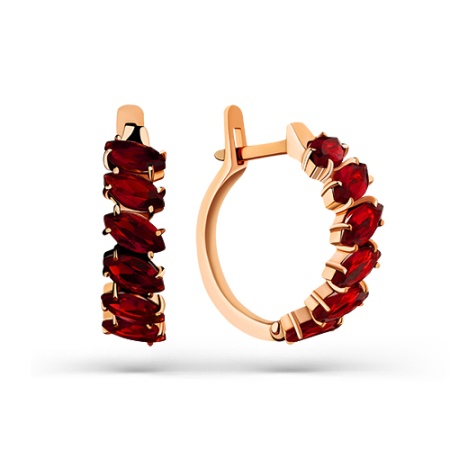 Серьги из золота с гранатом 02-3-182-0300-010 от KRASNOE, металл Золото, вставка 