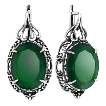 Серьги из серебра с агатом