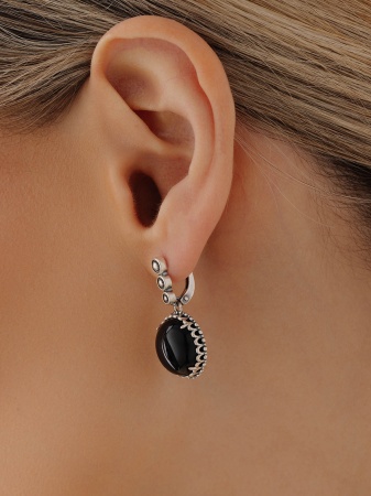 Серьги из серебра с агатами