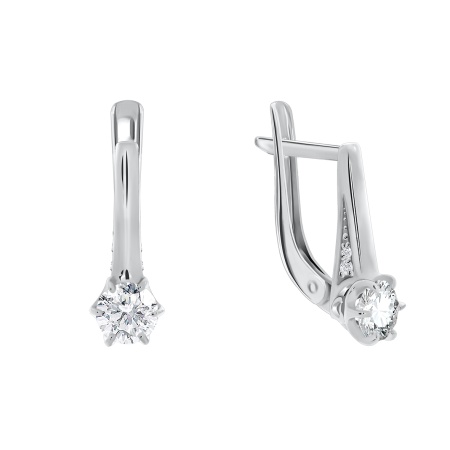 Серьги из серебра с фианитами 2340200245 от KRASNOE, металл Серебро, вставка Фианит