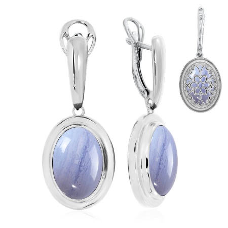 Серьги из серебра с агатами 2340390978-84 от KRASNOE, металл Серебро, вставка Агат