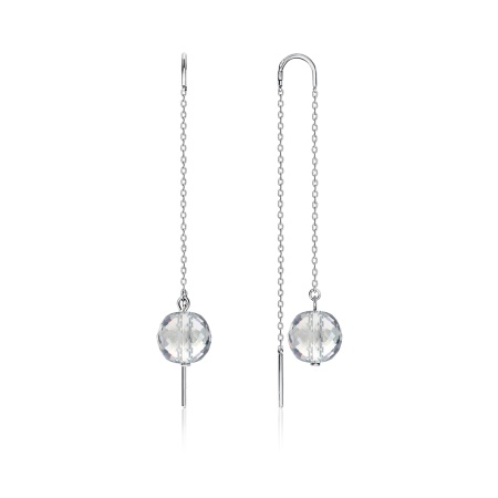 Серьги из серебра с хрусталём 2340520710-3-2 от KRASNOE, металл Серебро, вставка Горный хрусталь
