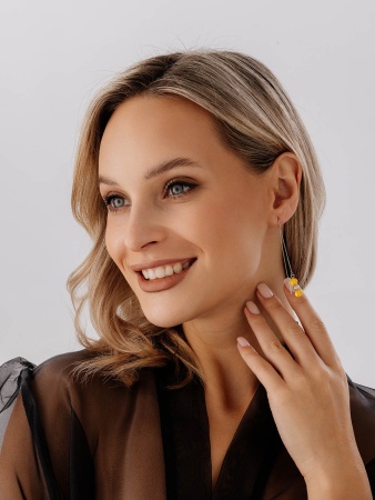 Серьги из серебра с агатами со скидкой