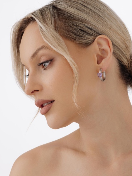 Серьги из серебра с аметистами