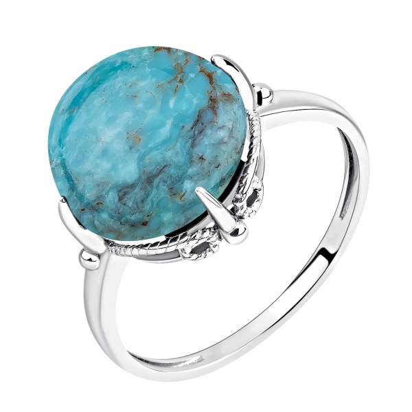 Купить кольцо из серебра с бирюзой в интернет-магазине KRASNOE