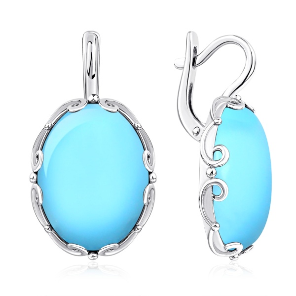 Серьги из серебра с бирюзой