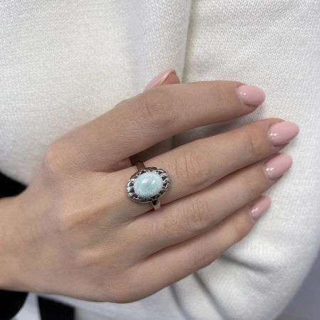 Купить кольцо из серебра с ларимаром в интернет-магазине KRASNOE