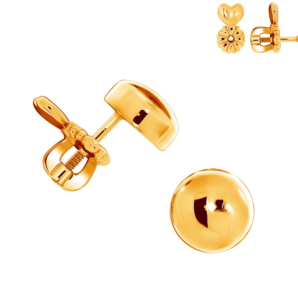 Пусеты из серебра без вставок 2320400650 от KRASNOE, металл Серебро, вставка Без вставок