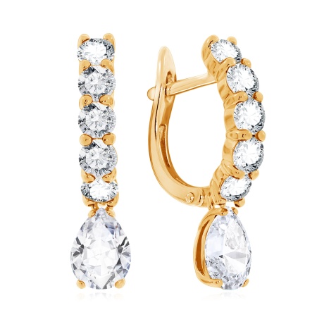 Серьги из серебра с фианитами