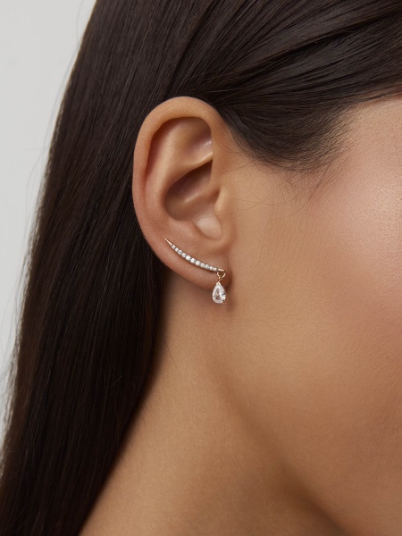 Серьги из серебра с фианитами